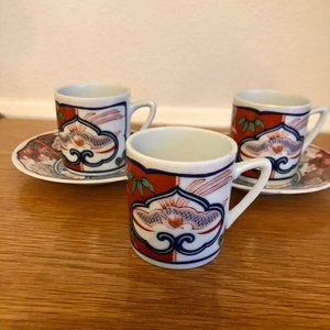 Vintage Georges Briard DEMITASSE Cups (2)  & Saucers (2)